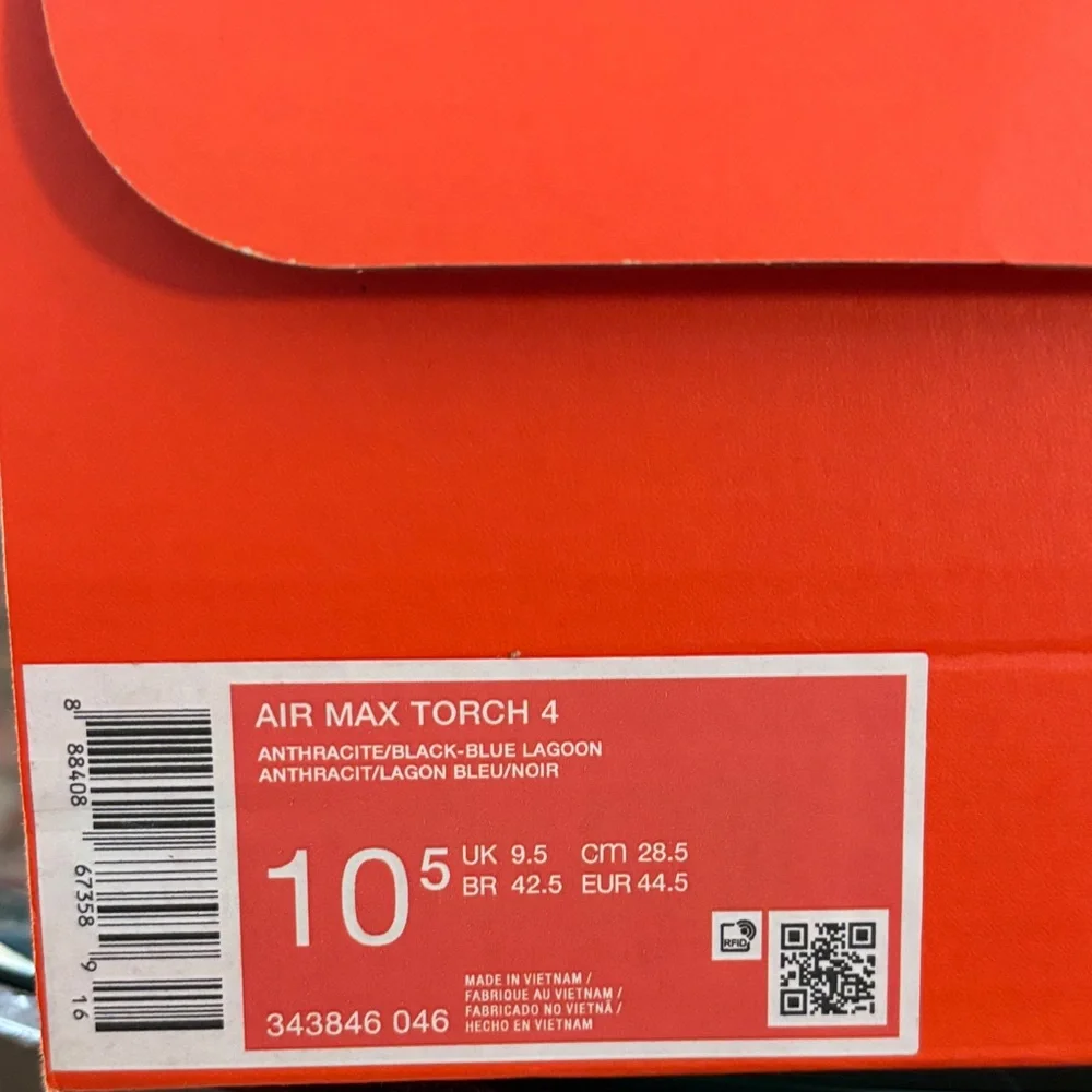 Nike Air Max Torch 4 Running Shoes Black Blue Lagoon 343846-046 Men’s 10.5 - Picture 10 of 10
